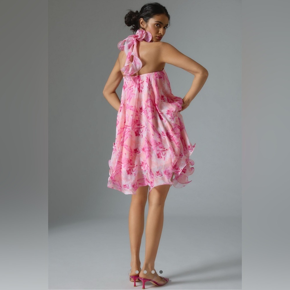 Anthropologie x Mandira Wirk Floral Halter Swing Dress - Picture 3 of 6